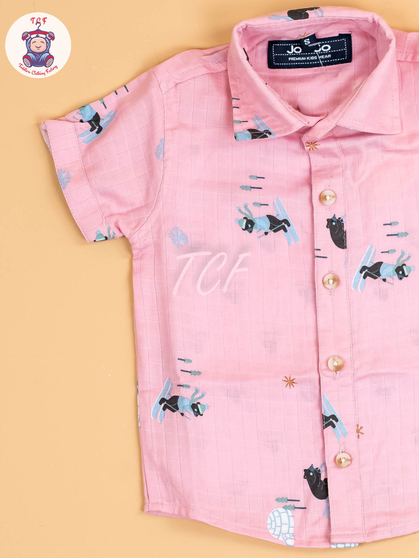 Pink Floral Printed - Boys Cotton Shirt
