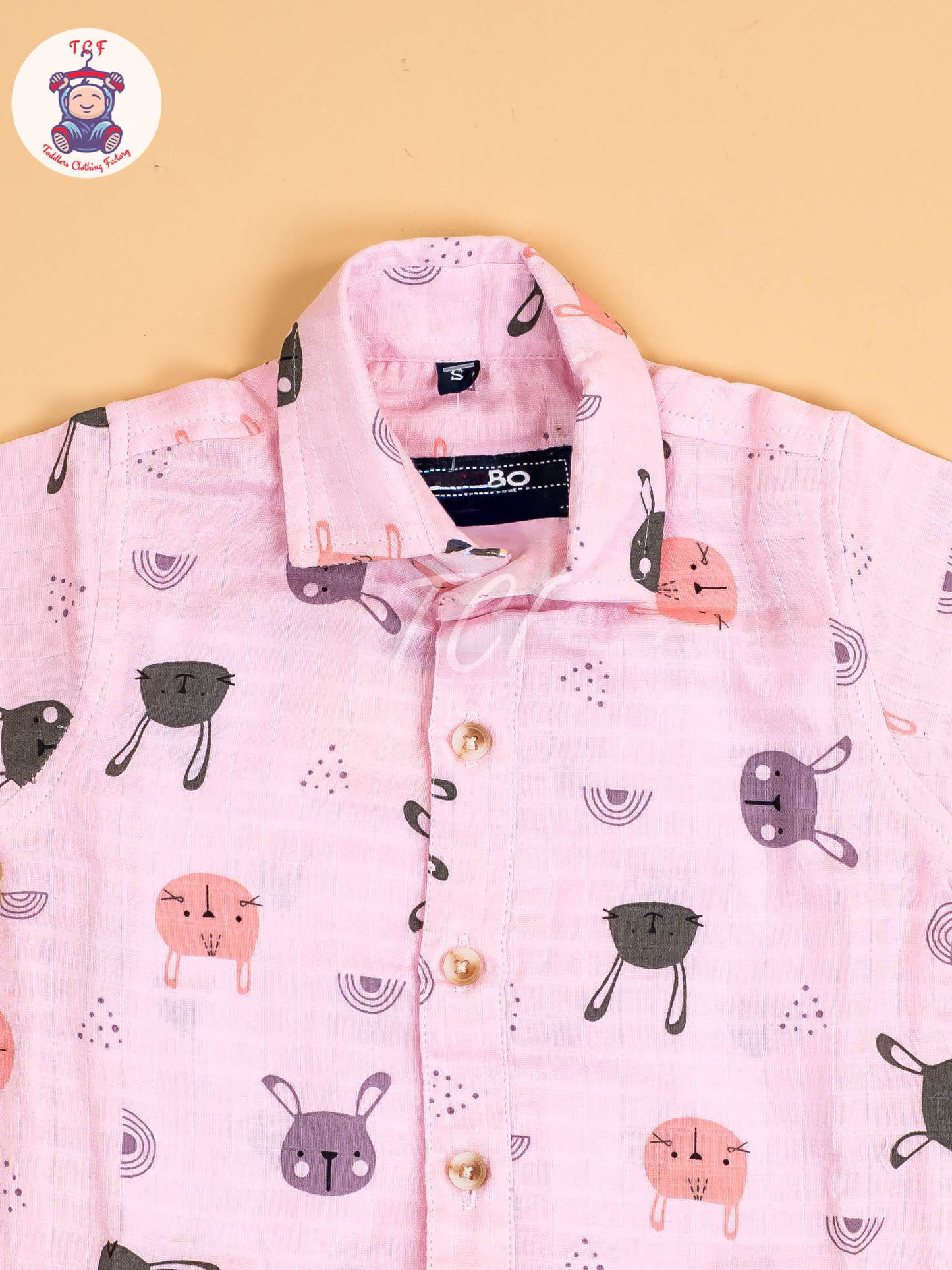 Pink Floral Printed - Boys Cotton Shirt