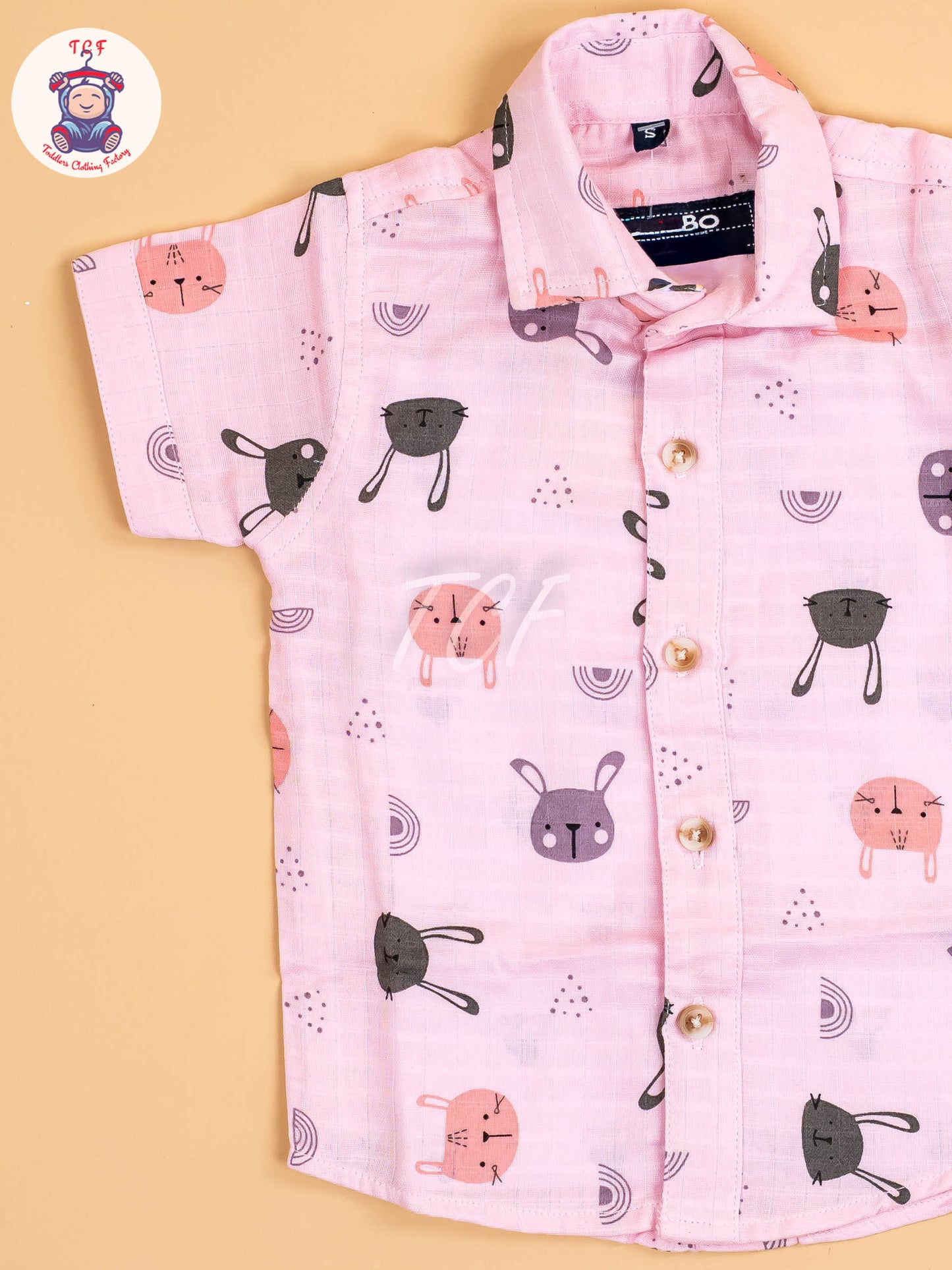 Pink Floral Printed - Boys Cotton Shirt