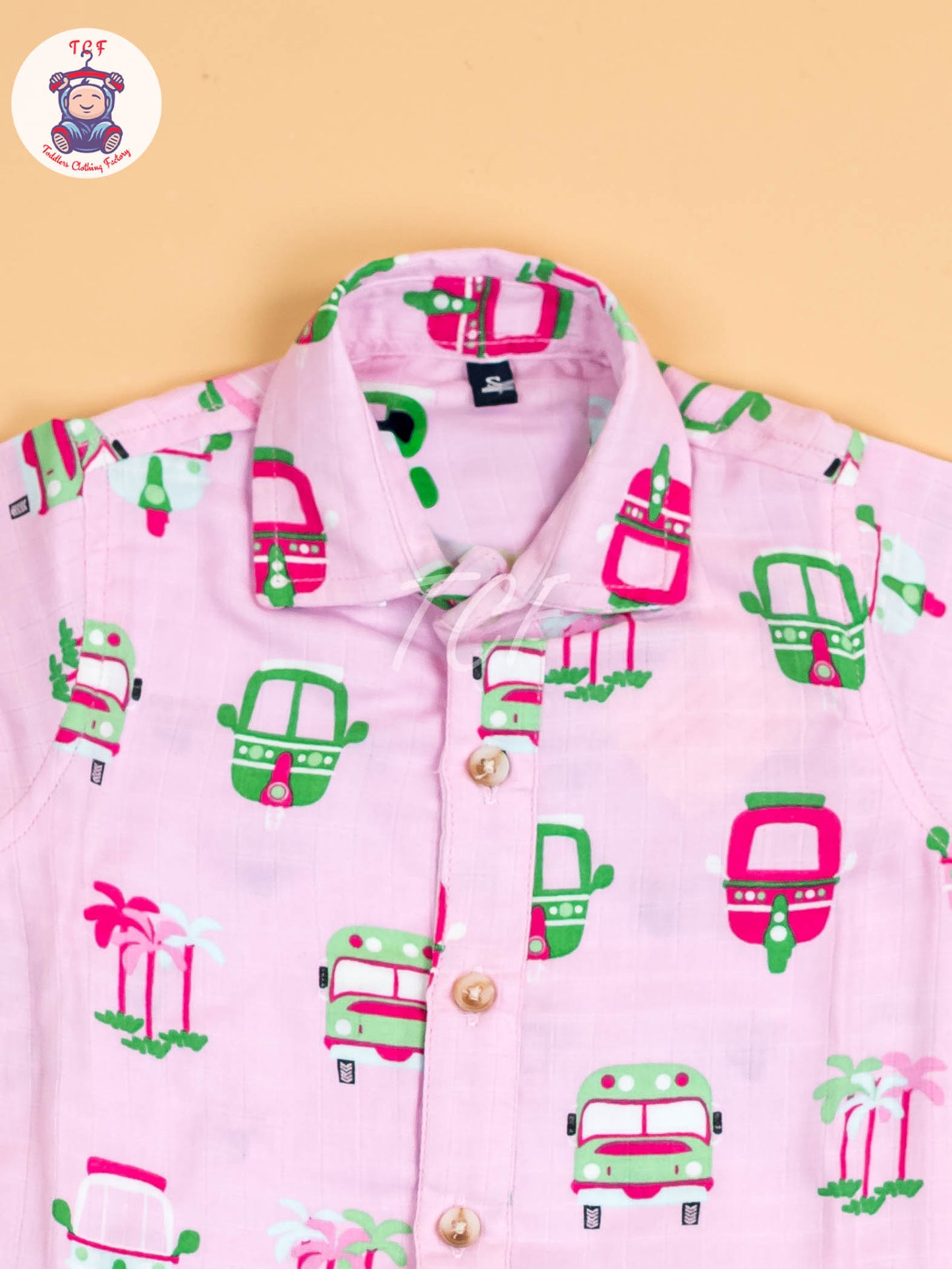 Pink Floral Printed - Boys Cotton Shirt