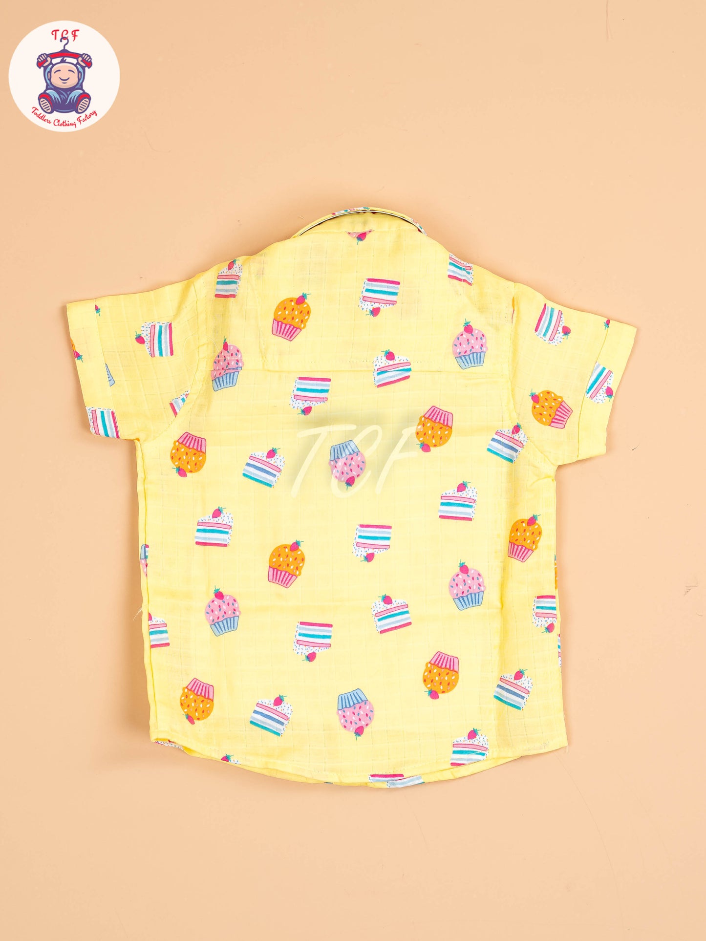 Yellow Floral Printed - Boys Cotton Shirt