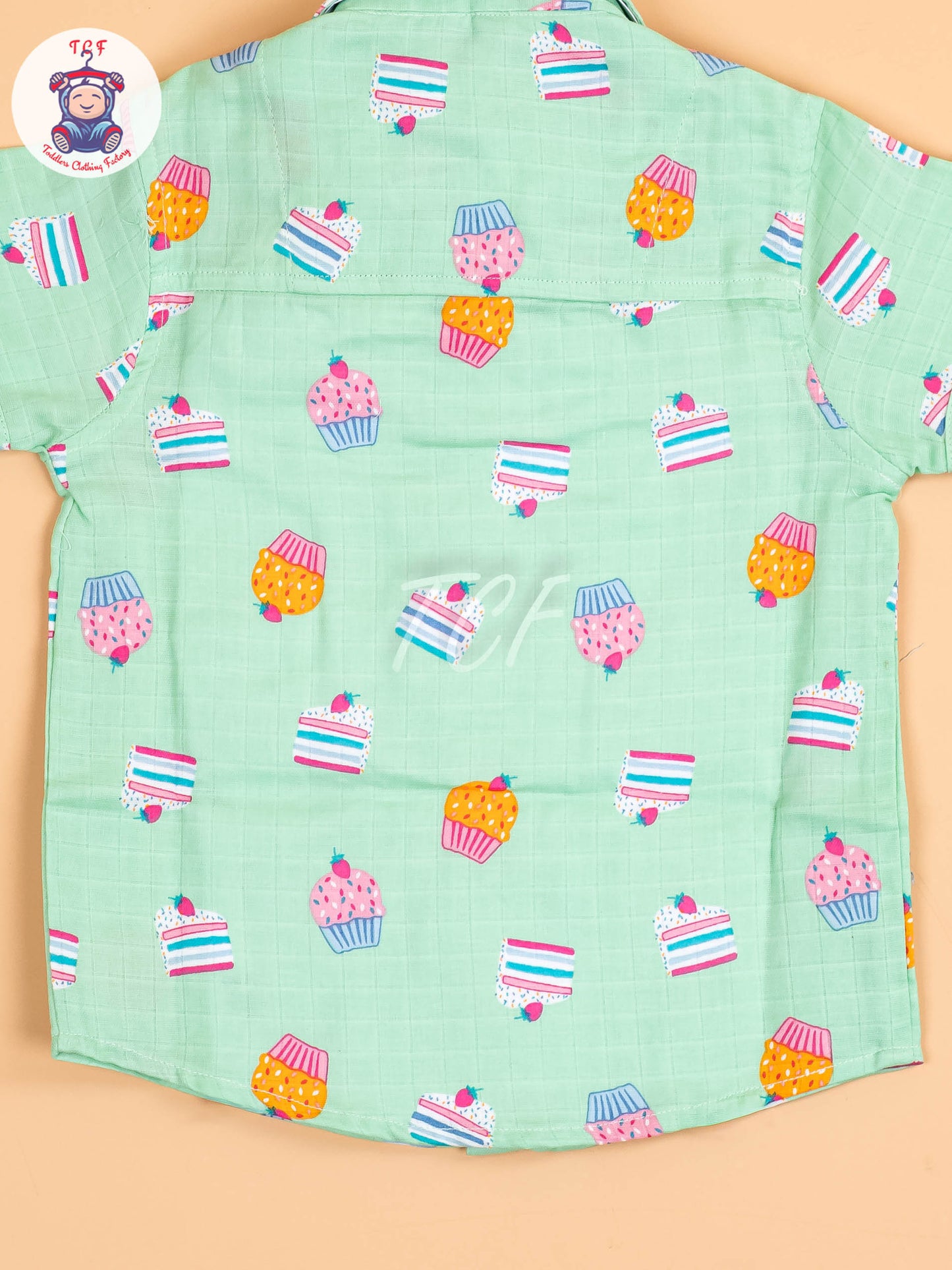 Green Floral Printed - Boys Cotton Shirt