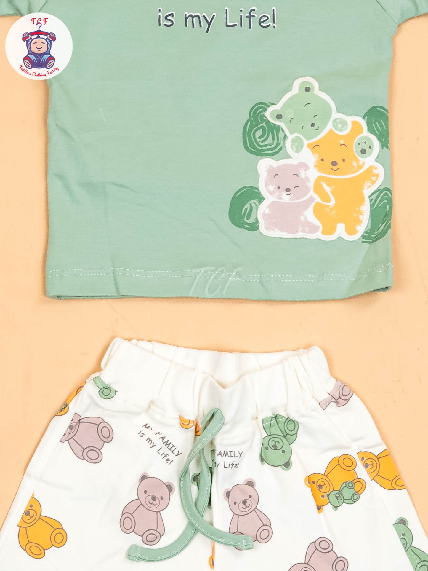 Light Green & White - T-Shirts & Shorts