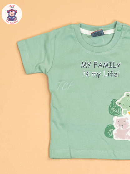 Light Green & White - T-Shirts & Shorts