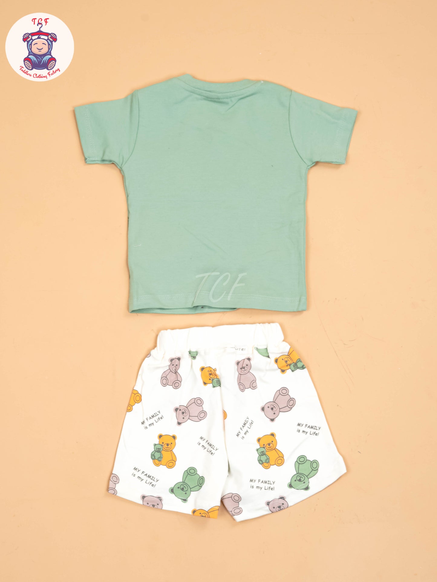 Light Green & White - T-Shirts & Shorts