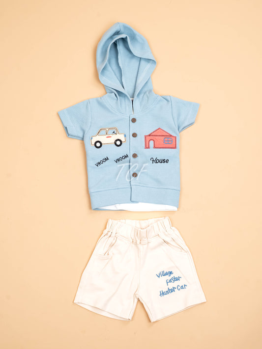 Light Blue & Cream - T-Shirts & Shorts