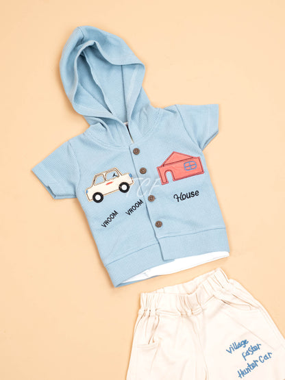 Light Blue & Cream - T-Shirts & Shorts