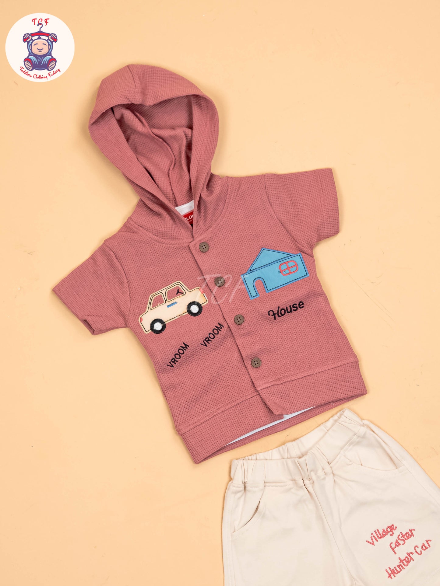 Light Brown & Cream - T-Shirts & Shorts