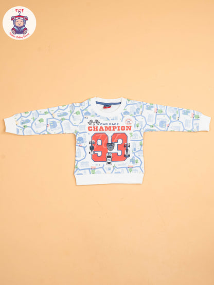 White & Light Blue- T-Shirts