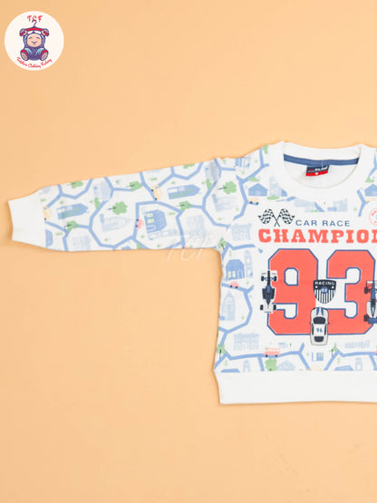 White & Light Blue- T-Shirts