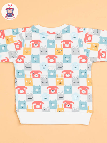 White & Light Blue- T-Shirts