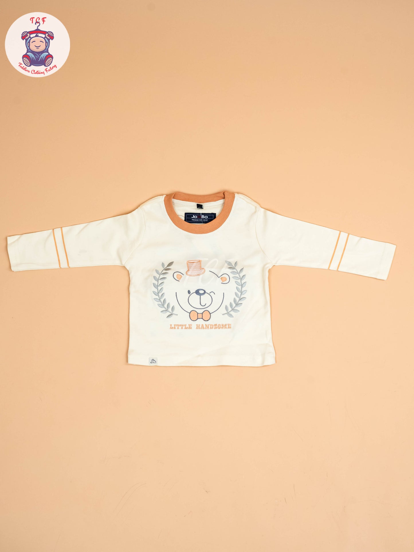 Cream & Light Green - Full Sleeves T-Shirts & Pant With Suspender Set