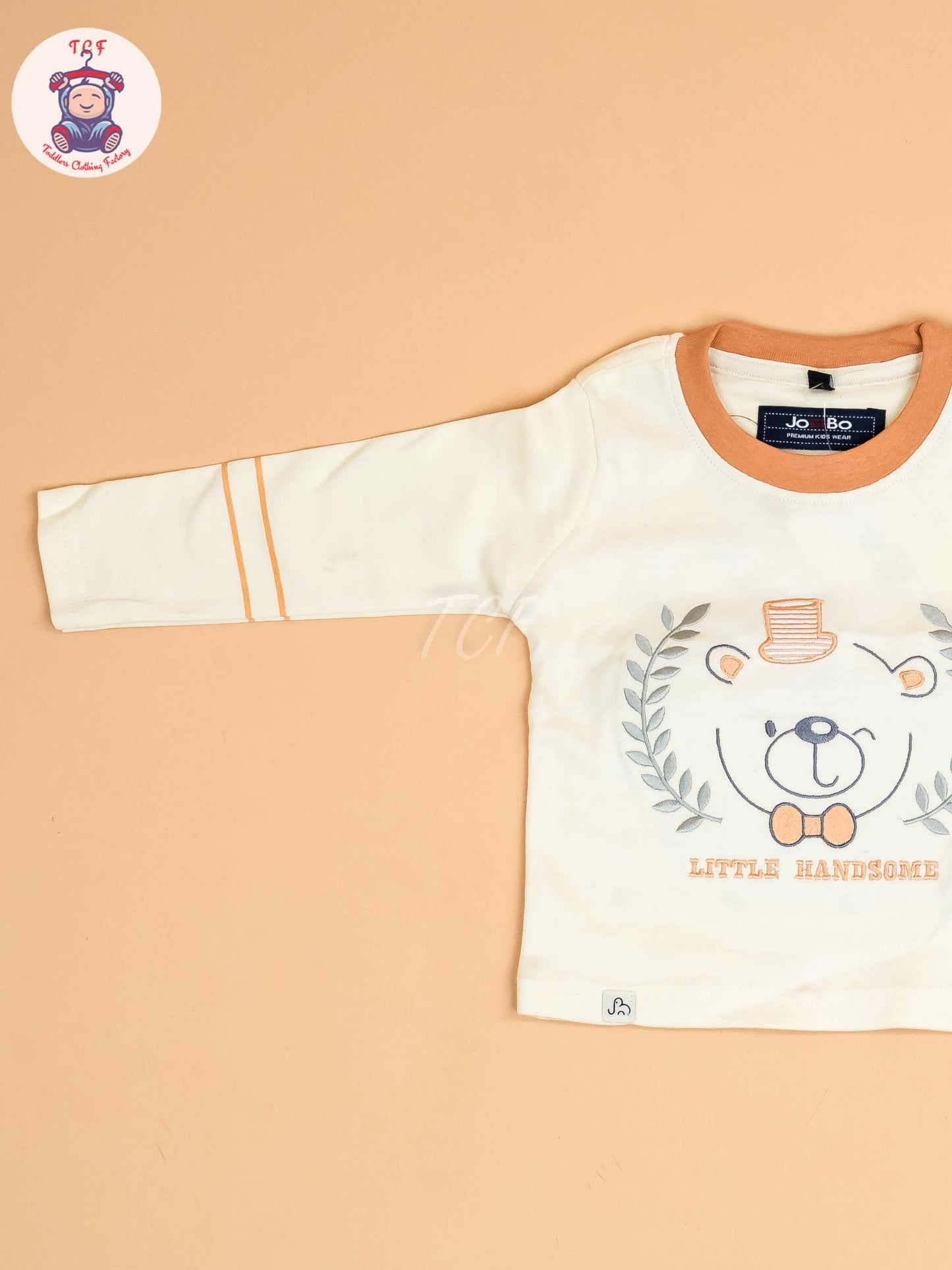 Cream & Light Green - Full Sleeves T-Shirts & Pant With Suspender Set