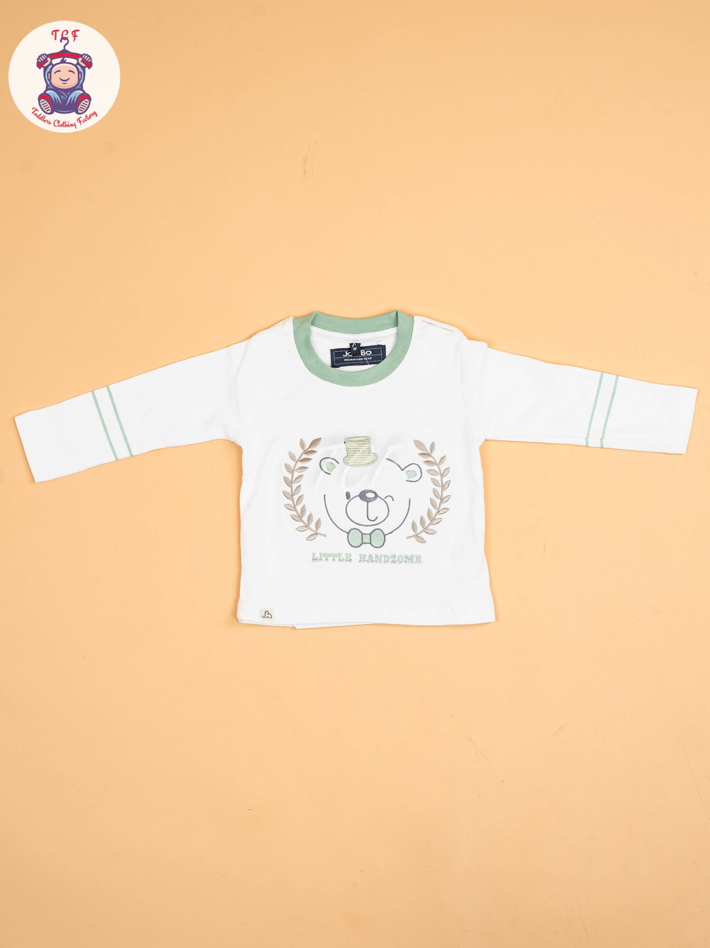 White & Brown - Full Sleeves T-Shirts & Pant With Suspender Set