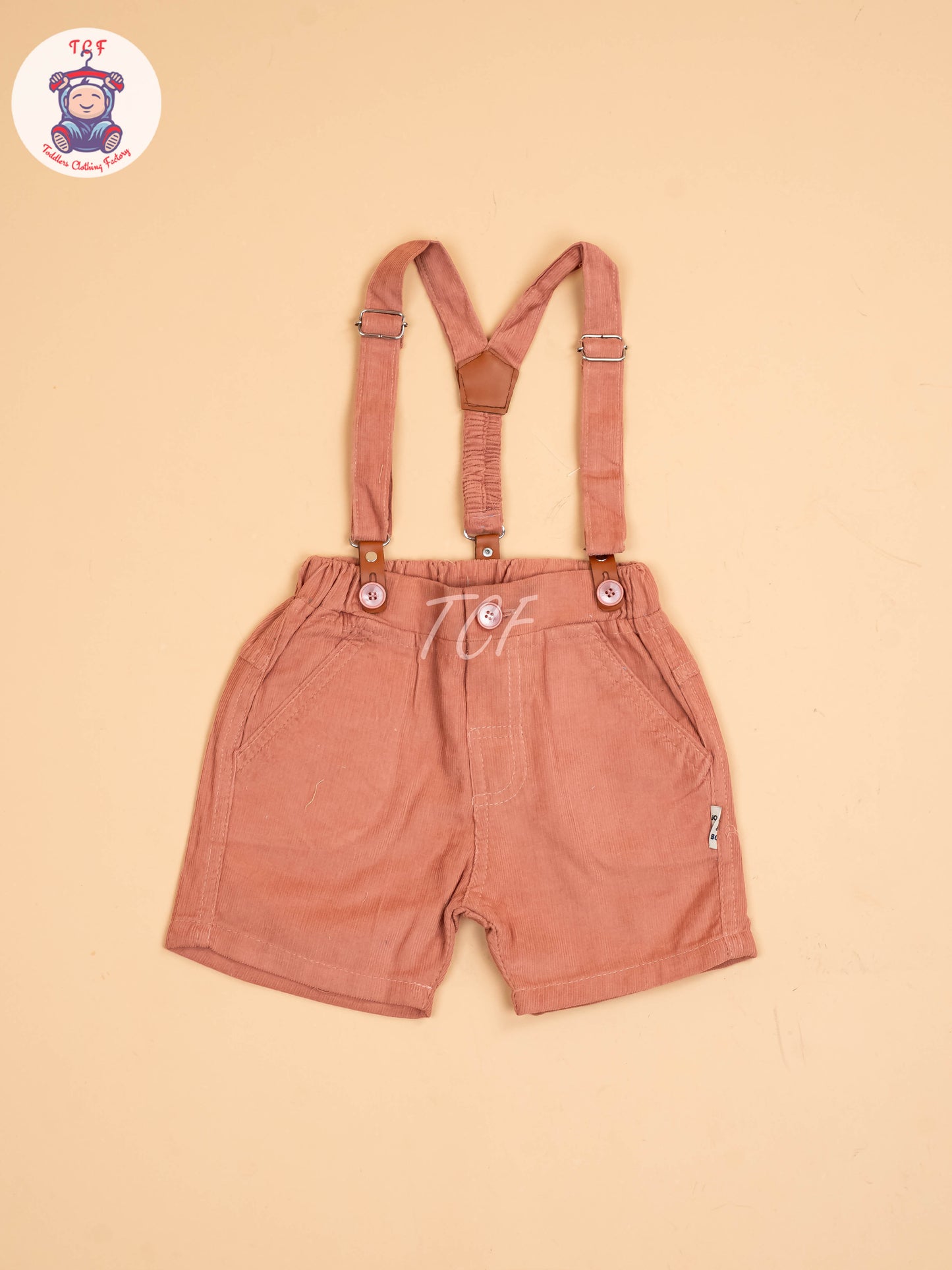 White & Brown-Half Sleeves Shirts & Shorts Set With Suspender & Bow
