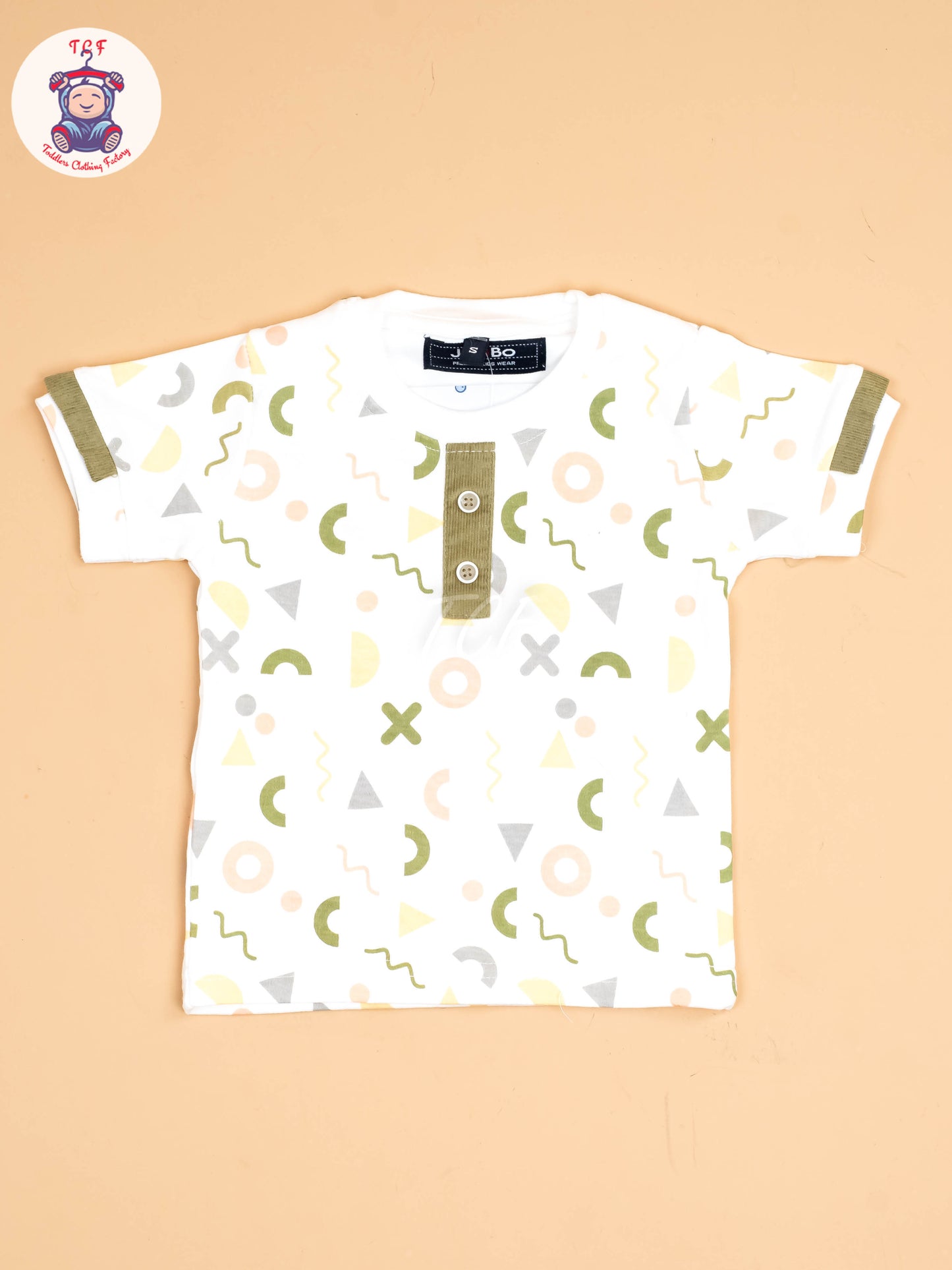 White & Light Green - Half Sleeves Shirts & Shorts With Suspender Sets