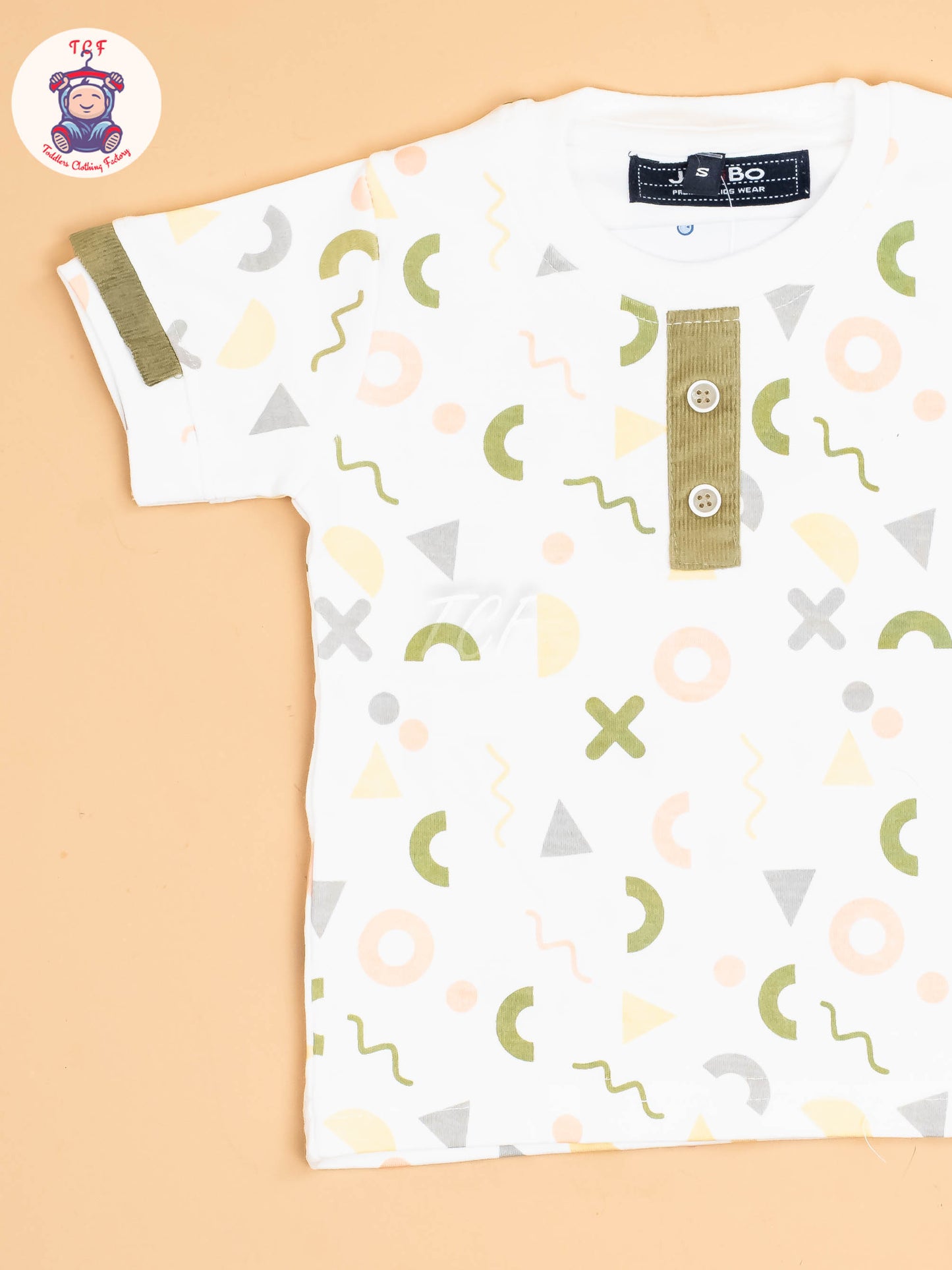 White & Light Green - Half Sleeves Shirts & Shorts With Suspender Sets