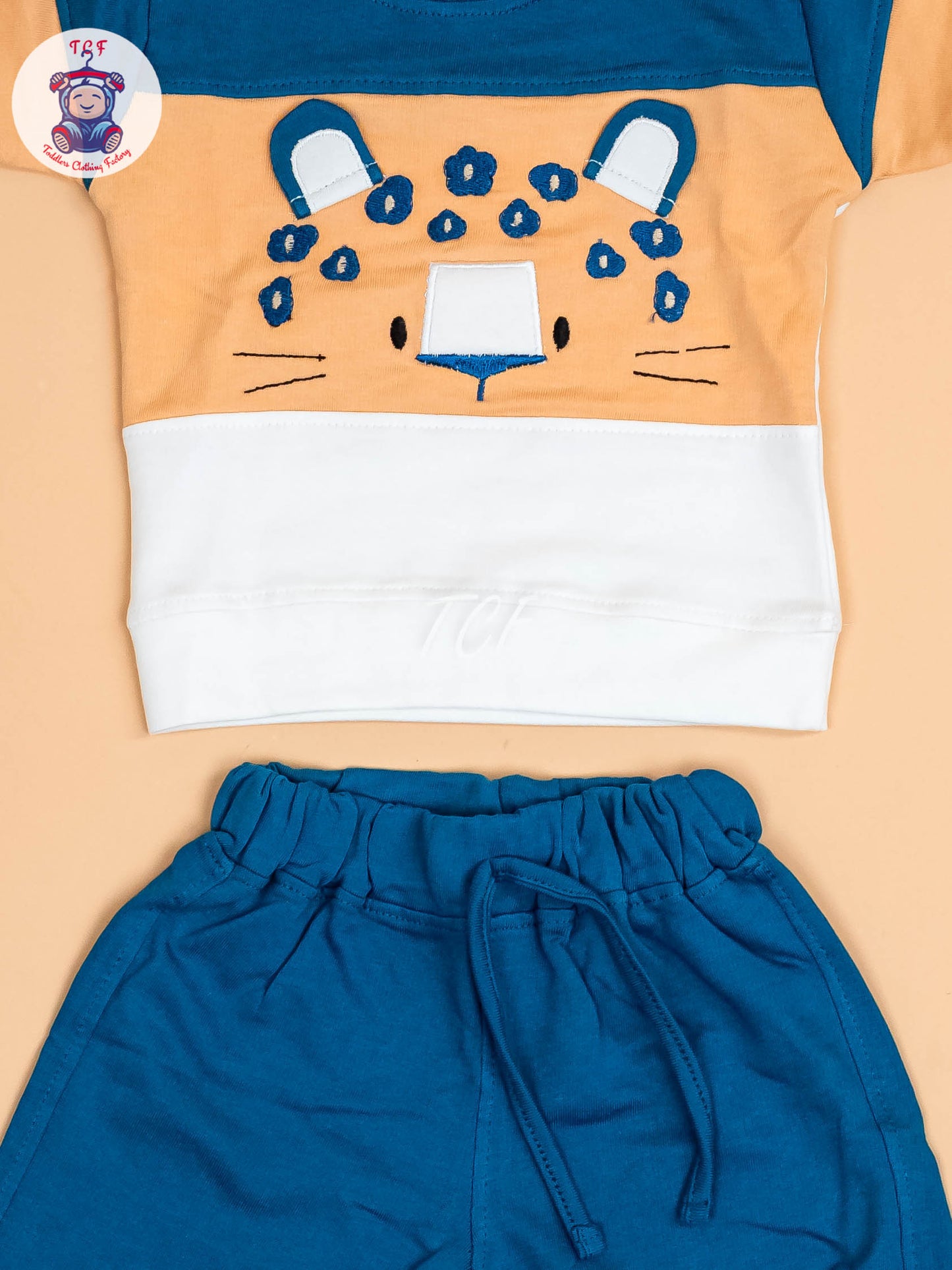 Orange & Navy Blue -  T-Shirts & Shorts