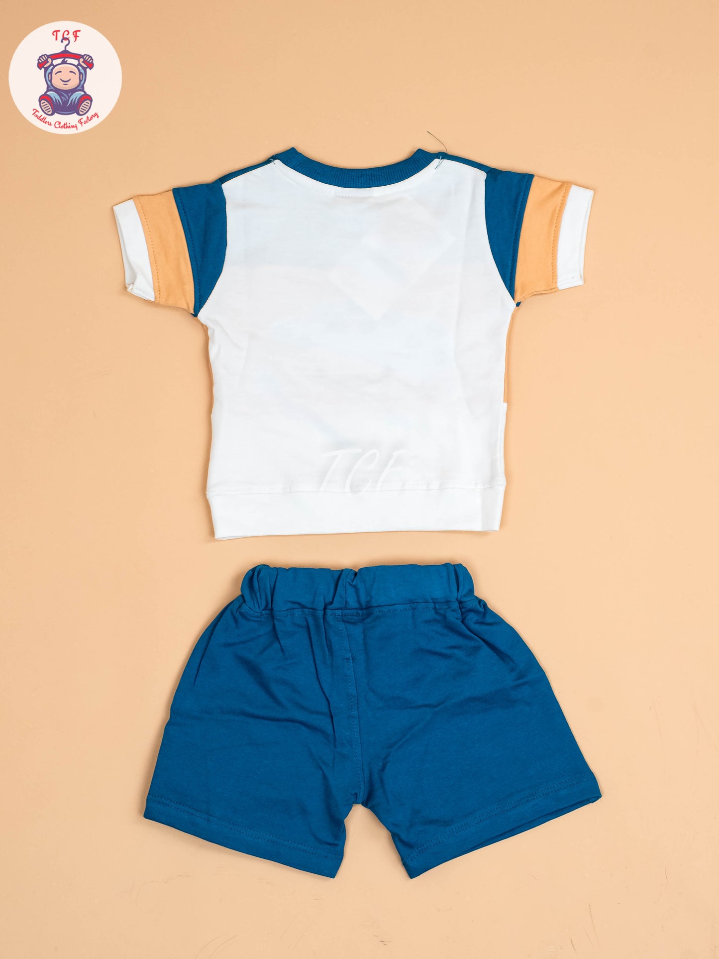 Orange & Navy Blue -  T-Shirts & Shorts