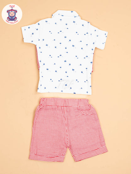 White & Pink - Shirts & Shorts