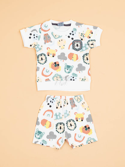 White & Cartoon - T-Shirts & Shorts