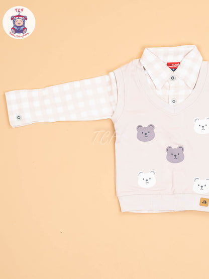 White & Beige - Shirts & Pants