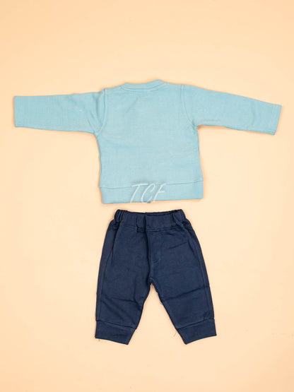 Light Green & Navy Blue -T-Shirts & Shorts