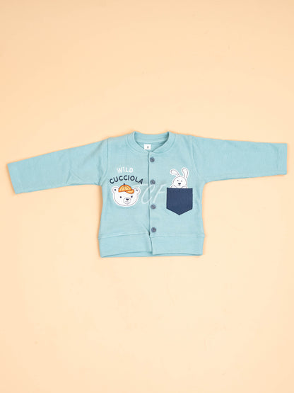 Light Green & Navy Blue -T-Shirts & Shorts