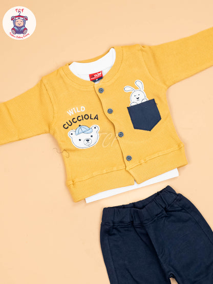 Brown & Navy Blue - T-Shirts & Shorts