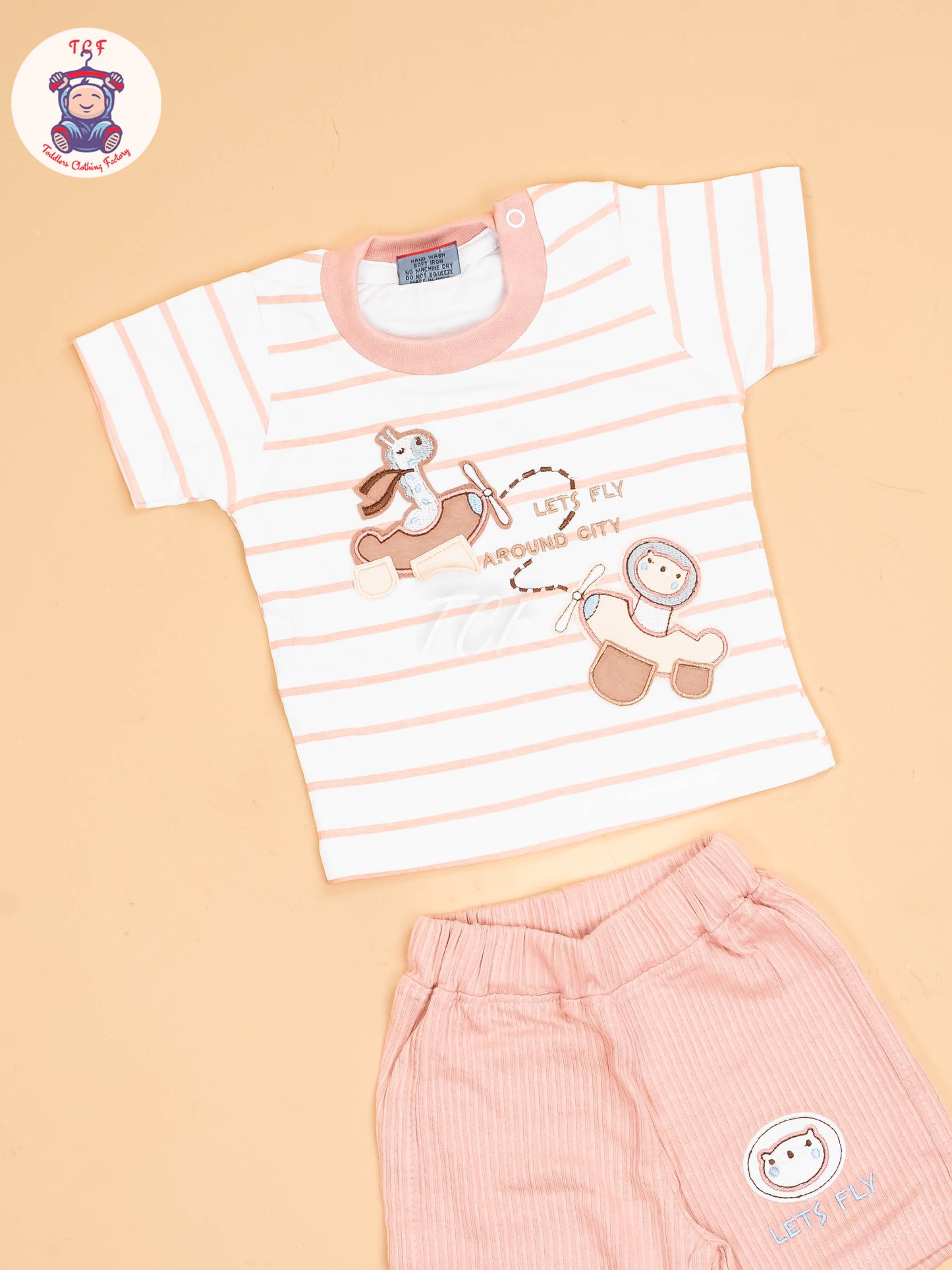 White & Peach - T-Shirts & Shorts