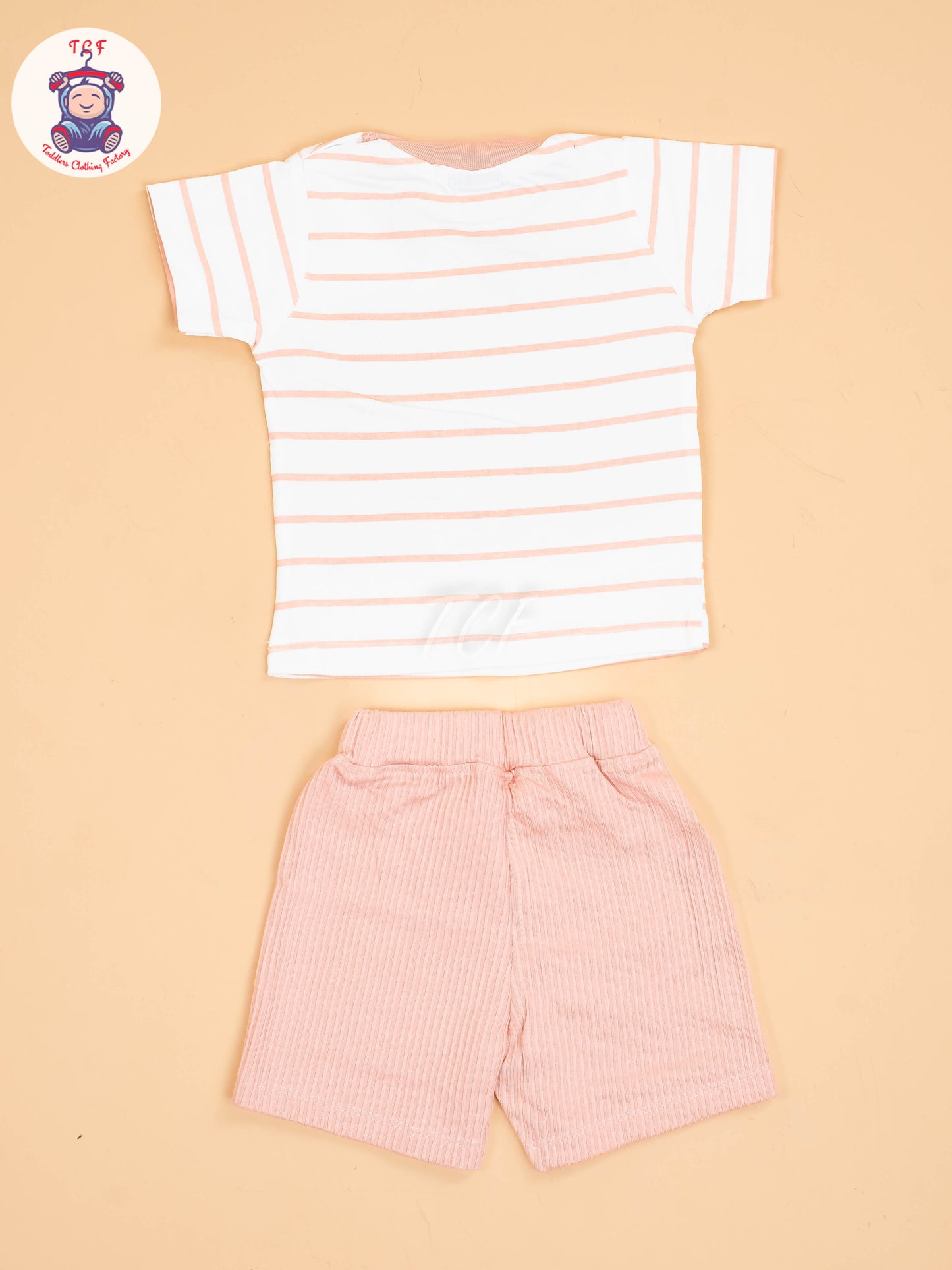White & Peach - T-Shirts & Shorts