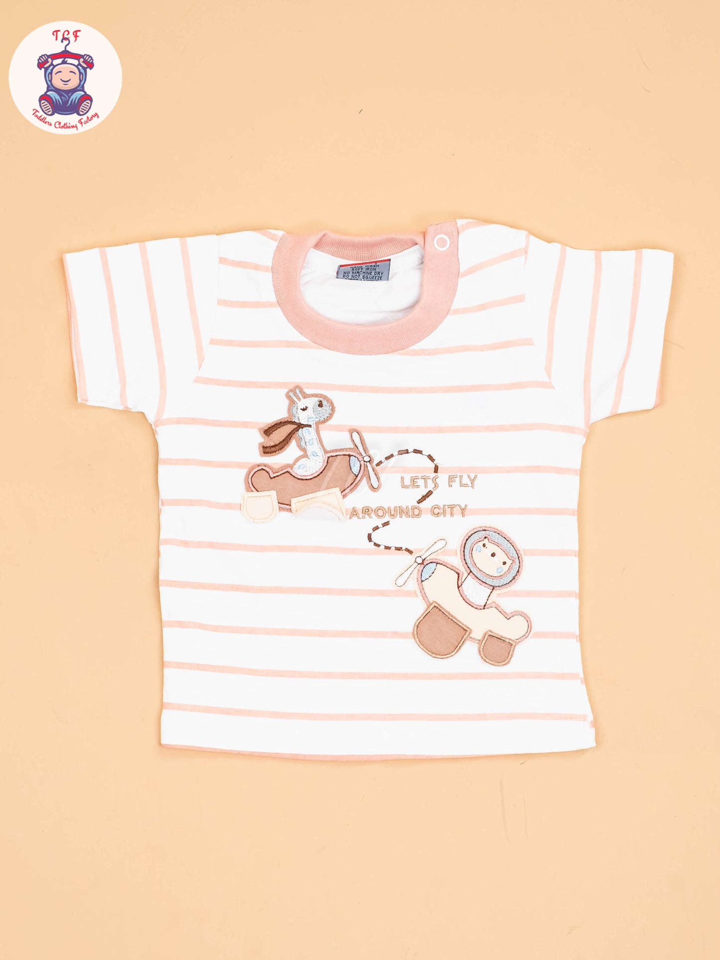 White & Peach - T-Shirts & Shorts