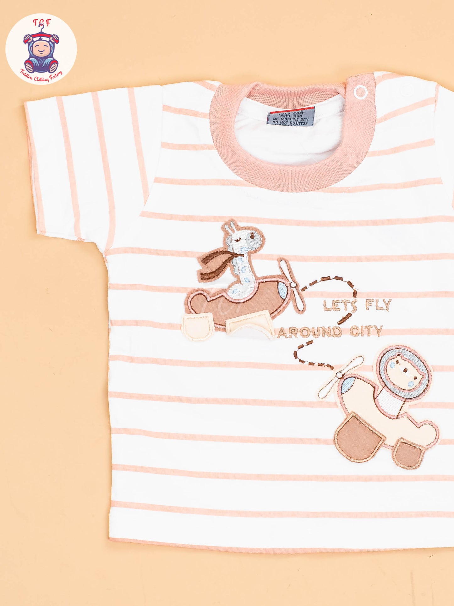 White & Peach - T-Shirts & Shorts