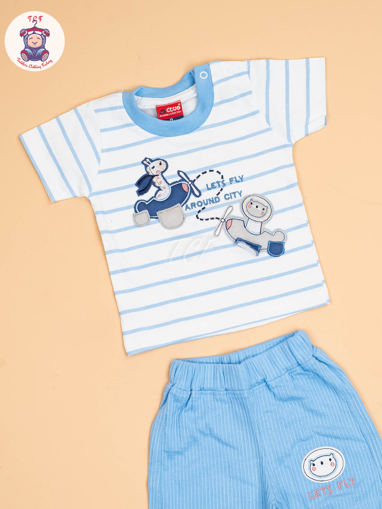 White & Blue - T-Shirts & Shorts