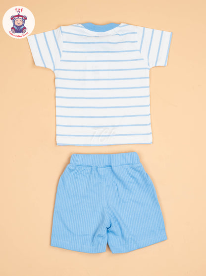 White & Blue - T-Shirts & Shorts