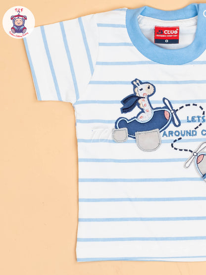 White & Blue - T-Shirts & Shorts