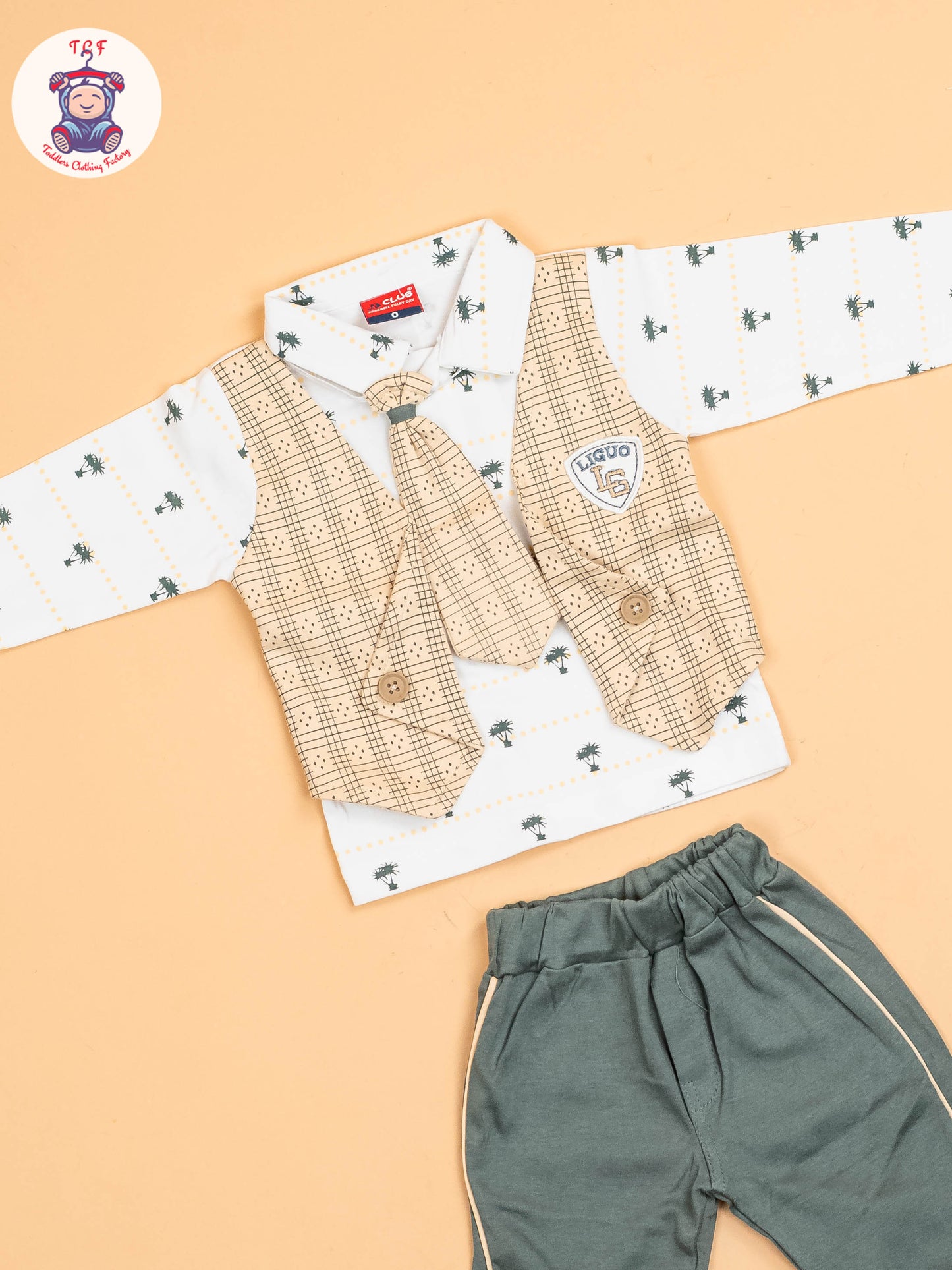 Beige & Light Grey - T-Shirts & Pants