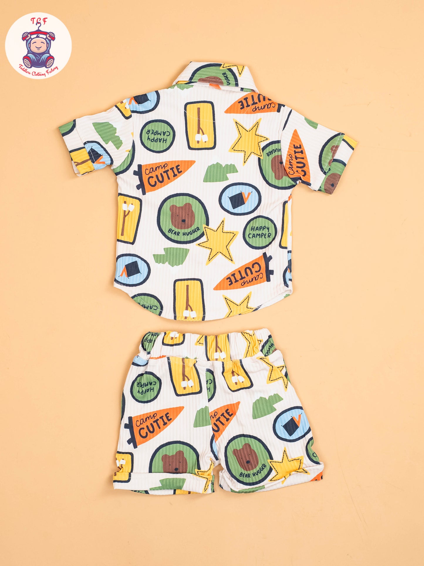 Beige & Light Green - Shirts & Shorts