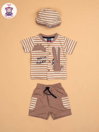 Brown - T-Shirts & Shorts & Bow