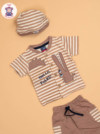 Brown - T-Shirts & Shorts & Bow