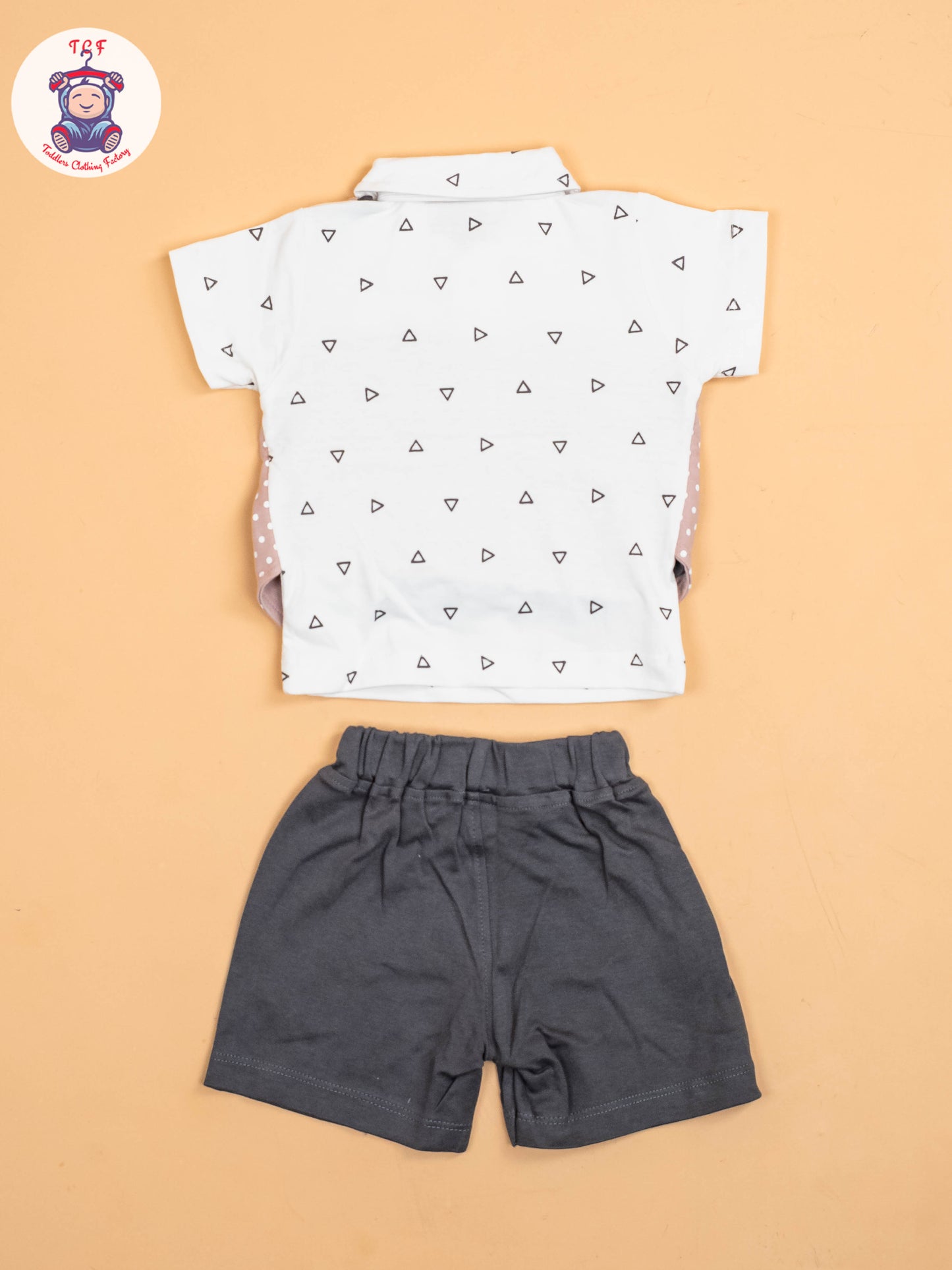 Beige  & Black - T-Shirts & Shorts