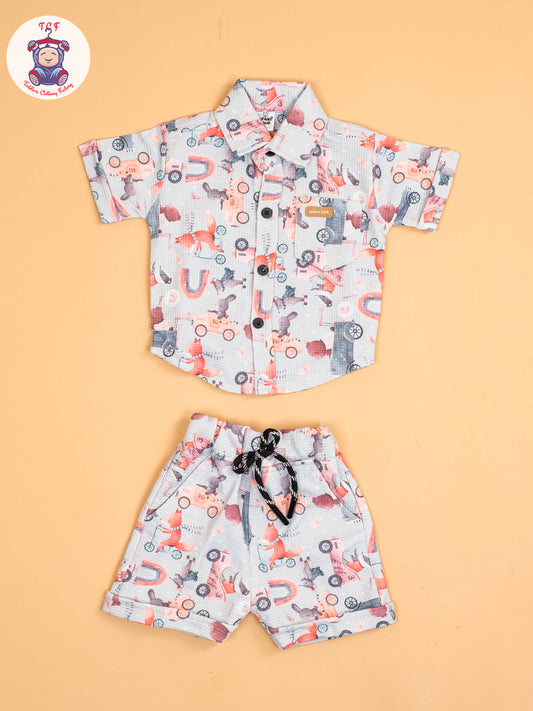 Grey & Pink - Shirts & Shorts