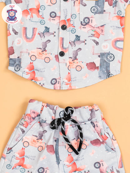 Grey & Pink - Shirts & Shorts