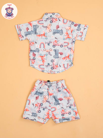Grey & Pink - Shirts & Shorts