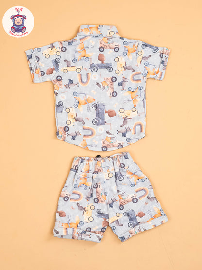 Grey & Yellow - Shirts & Shorts