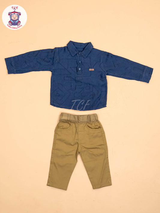Navy Blue & Brown - Shirts & Pants
