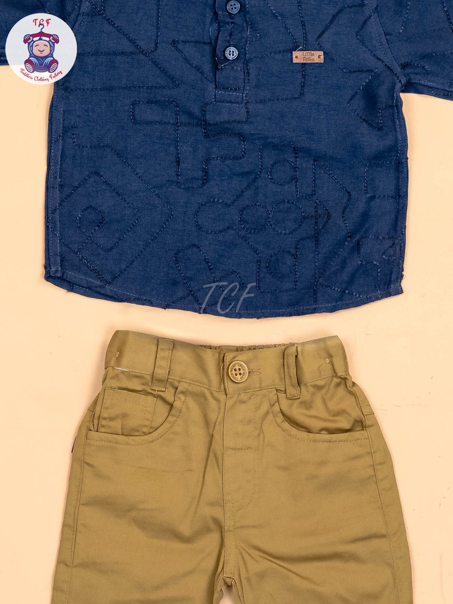 Navy Blue & Brown - Shirts & Pants