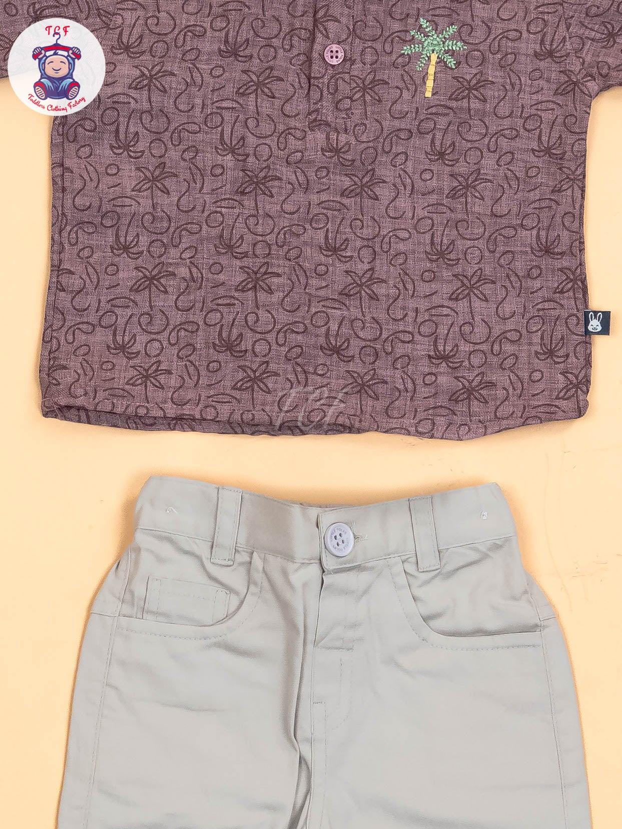 Brown & Light Grey - Shirts & Pants