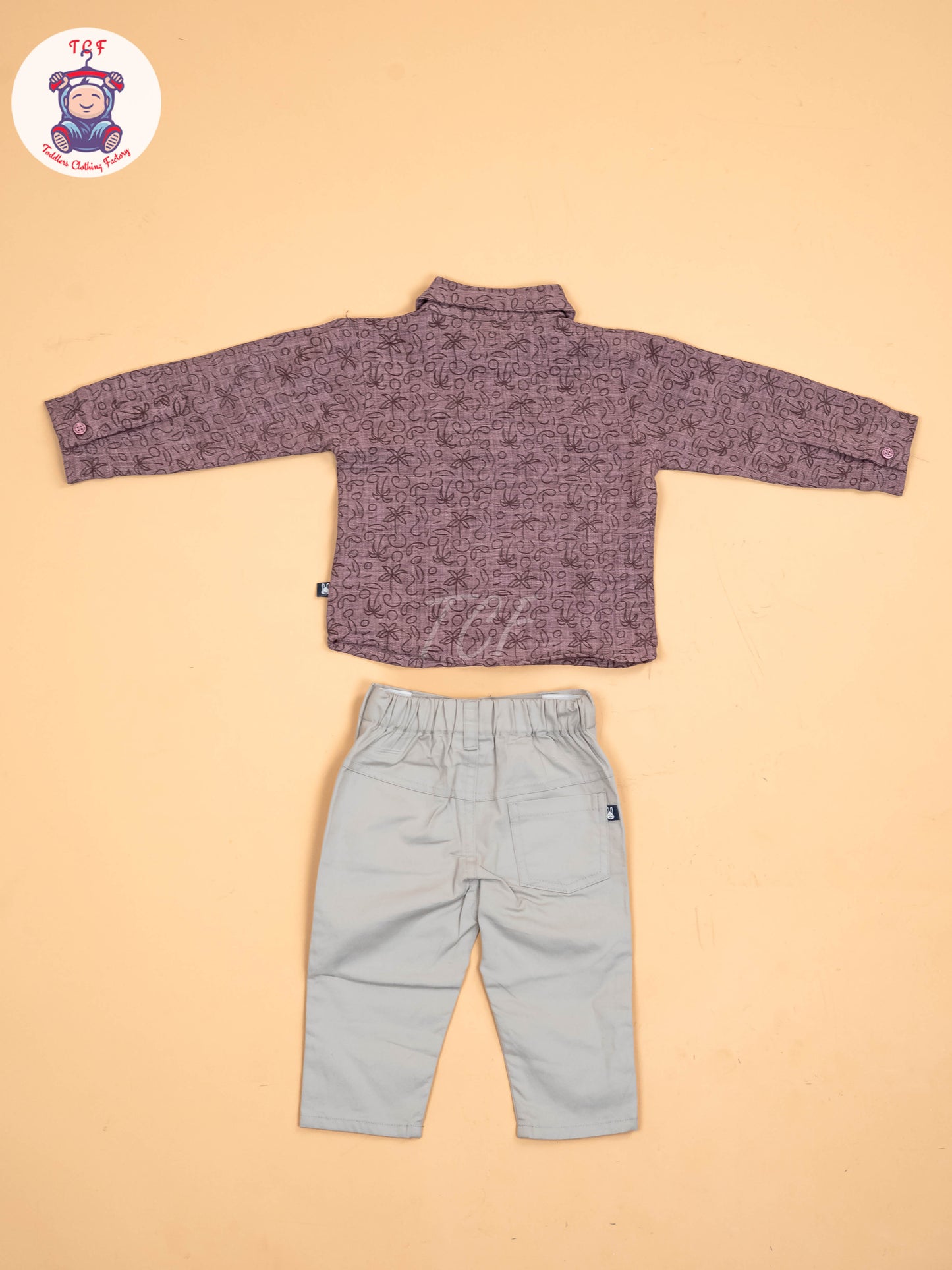 Brown & Light Grey - Shirts & Pants