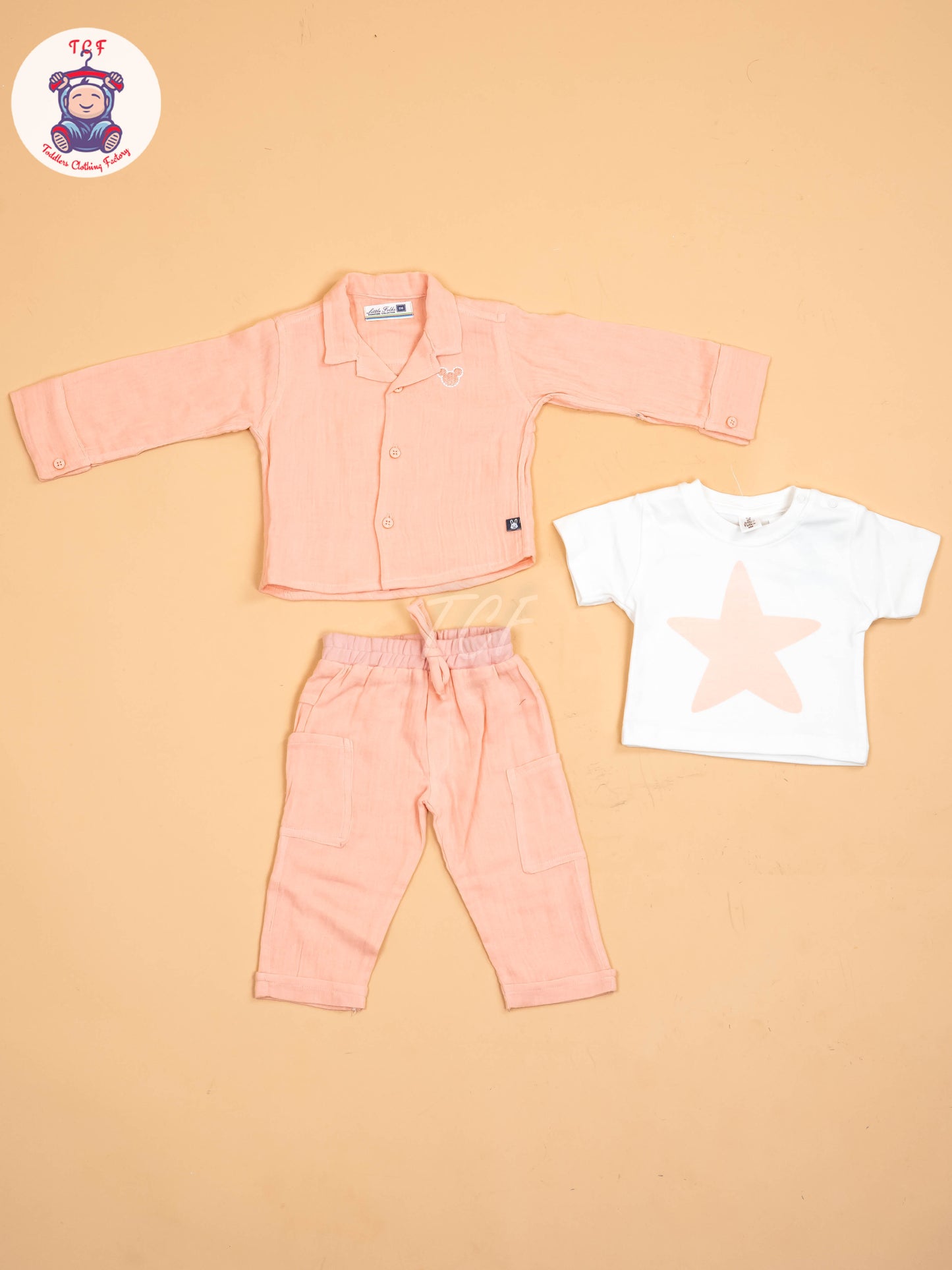 White & Peach - Shirts & Pants